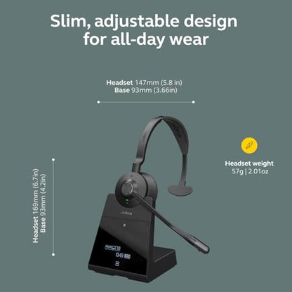 Jabra Engage 65 SE 9653-553-125 Wireless Headset - On Ear - Active Noise Cancelling - DECT - Black