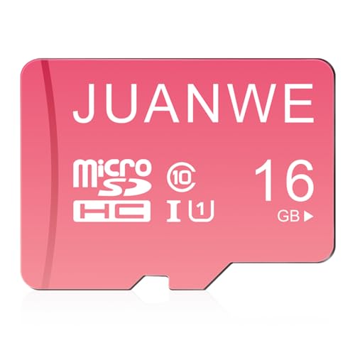 JUANWE 16GB Micro SDHC Memory Card C10 U1 TF Card for Security Camera, Compatible with Smartphones and Tablets