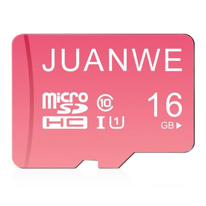JUANWE 16GB Micro SDHC Memory Card C10 U1 TF Card for Security Camera, Compatible with Smartphones and Tablets