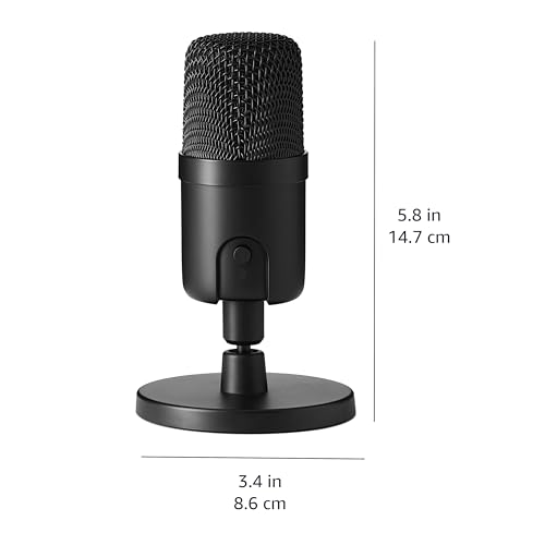 Amazon Basics USB Condenser Microphone AMZ-S6524A, Unidirectional, 75 Decibels, 20 Hz - 20 kHz, Black
