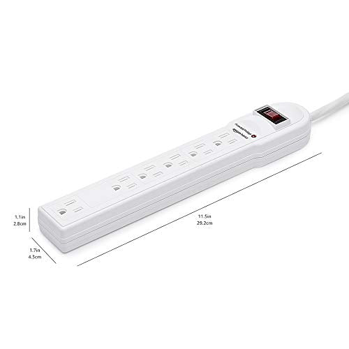 Amazon Basics 6-Outlet Surge Protector Power Strip 791 Joules 15A 125V