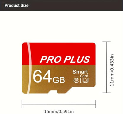 Yicunxin 64GB Red Gold 64GB Class 10 Micro SD Memory Card