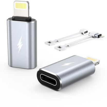 TechMatte 2 Pack USB C to Lightning Adapter Model CB4372D6 2.2A Charging Data Transfer for iOS Devices