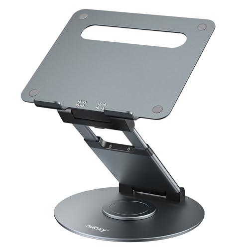 Nulaxy 1-Count LS18 Adjustable Laptop Stand, Grey, Ergonomic Design, Tabletop Mounting, Compatible with Laptops up to 17 inches