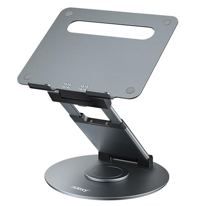 Nulaxy 1-Count LS18 Adjustable Laptop Stand, Grey, Ergonomic Design, Tabletop Mounting, Compatible with Laptops up to 17 inches