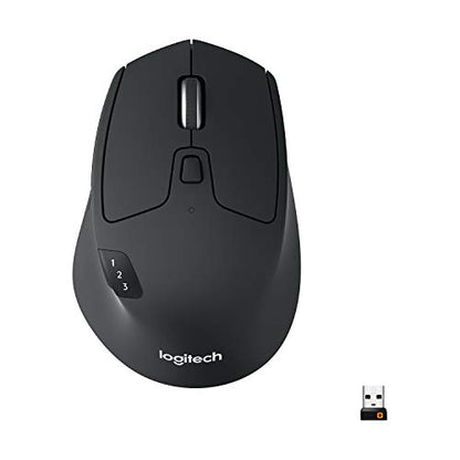 Logitech M720 Triathlon Wireless Mouse, Bluetooth, USB, 1000 DPI, 6 Buttons, 2-Year Battery, Compatible with PC, Mac, iPadOS
