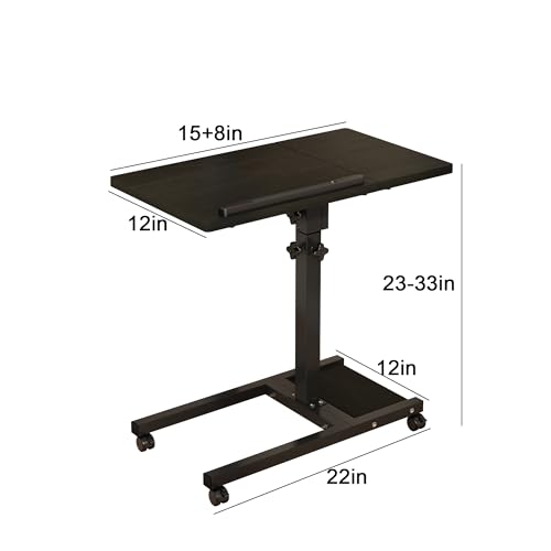 TigerDad 11.81 x 13.27 inches QQ-111 Overbed Table Adjustable Height Indoor Use Metal and Engineered Wood