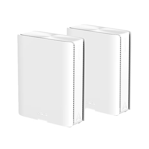 ASUS ZenWiFi BQ16 Pro 2-Pack Quad-Band WiFi 7 Mesh Router, 8000 Sq Ft Coverage, 2x 10G Ports Each