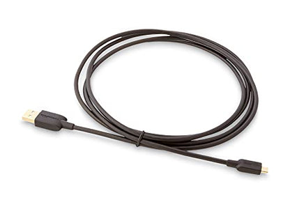 Amazon Basics USB 2.0 6-Foot Charging Cable, Model 7T9MV4, Male-to-Male Micro USB, Black
