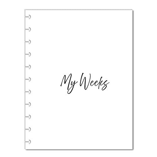 FeroniArt Undated Weekly Planner Inserts 8.5 x 11 inches Paper Format Day-to-Day Calendar Weekly Planner