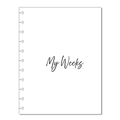 FeroniArt Undated Weekly Planner Inserts 8.5 x 11 inches Paper Format Day-to-Day Calendar Weekly Planner