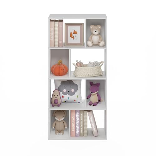Furinno 11.73"D x 23.62"W x 48.98"H DALY 8-Cube Horizontal Bookcase