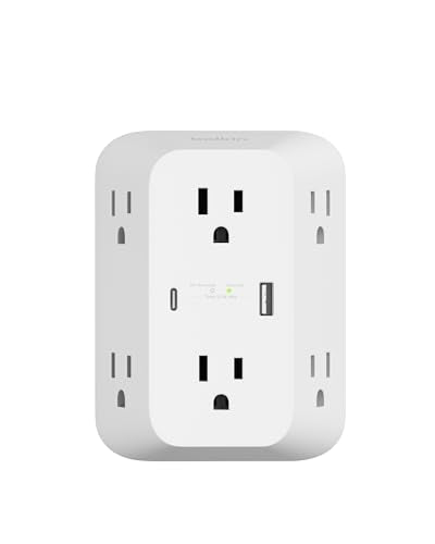 Belkin 6-Outlets 125 Volts SRA008p6tt 15 Amps Surge Protector with USB Ports