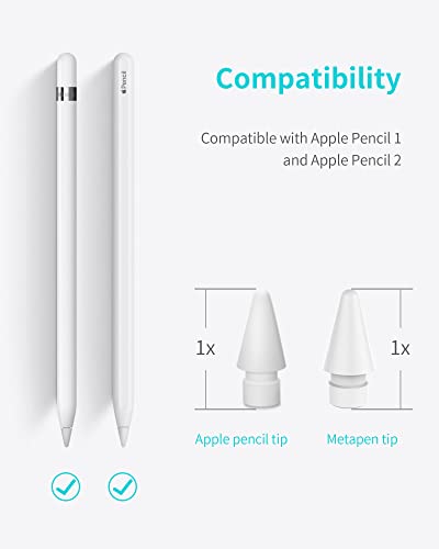 Metapen ME-TIP101 Compatible Stylus Tips for Apple Pencil 1st & 2nd Generation