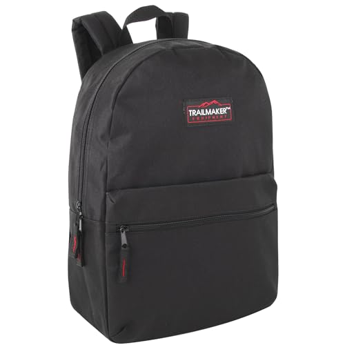 Trail Maker 4041 Black Daypack Backpack for Kids - 17" Size - Adjustable Padded Straps - 20 Liters