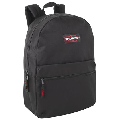 Trail Maker 4041 Black Daypack Backpack for Kids - 17" Size - Adjustable Padded Straps - 20 Liters