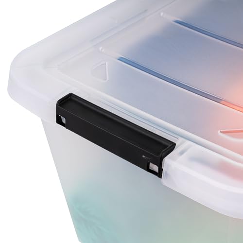 IRIS USA 13 Quart Plastic Clip Storage Bin, 15.5" L x 9.38" W x 7.75" H, 6 Compartments, Model 500563