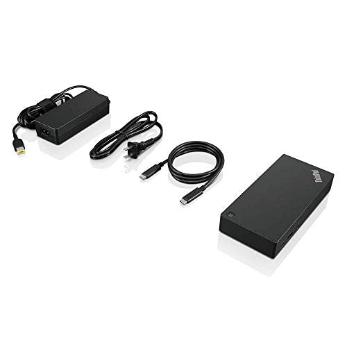 Lenovo 11.2" x 8.3" x 1.7" USB-C Docking Station (40AS0090US) - 60W Power Delivery - Black