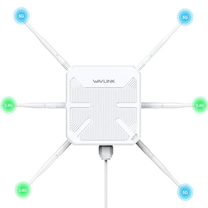 WAVLINK AX3000 WN588HX3 Outdoor WiFi 6 Extender, Dual-Band, 3000Mbps, RJ45, Weatherproof