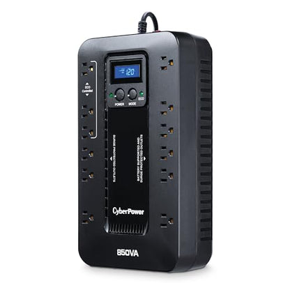 CyberPower 850VA EC850LCD Energy Star Certified UPS System, 510 Watts, Compact, Plastic Enclosure, 120V Input, UL Certified