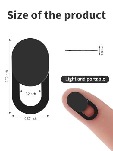 ALIANSHENG Webcam Cover 0.027in Ultra Thin Black Privacy Cover