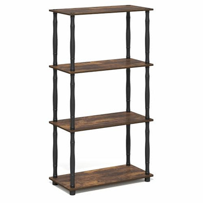 Furinno 4-Tier Classic Tube 18034APBK Floor Mount Indoor Storage Shelf
