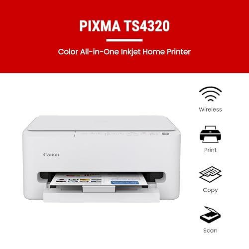 Canon PIXMA TS4320 14.8x14x6.7" Color Inkjet Printer with Duplex Functionality