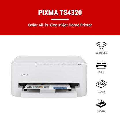 Canon PIXMA TS4320 14.8x14x6.7" Color Inkjet Printer with Duplex Functionality
