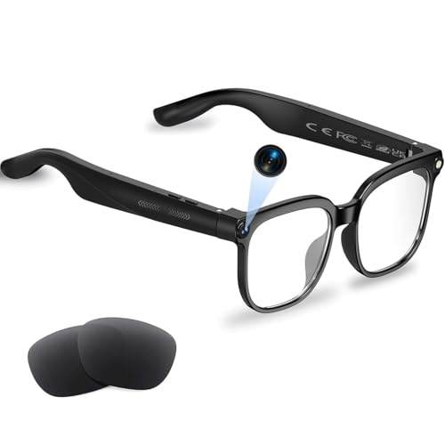 Bapick Smart Glasses 8MP Camera Open-Ear Black