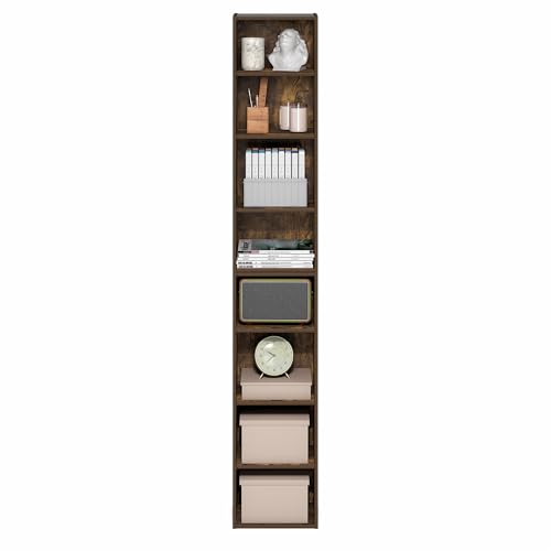 Furinno 8-Tier 24381AP Bookcase Open Shelf 9.3 x 11.8 x 70.9 Amber Pine