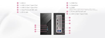 ASRock Mini PC DeskMini X600 128GB SSD 3840x2160 DisplayPort HDMI