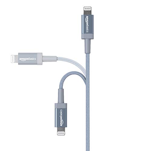 Amazon Basics 6ft Lightning to USB-A Cable, MFi Certified, Dark Gray, L6LM-N-G, Nylon