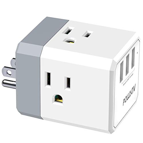 POWSAV 2.5"L x 1.9"W 1 NBW-119 125 Volts 15 Amps Compact USB Power Strip