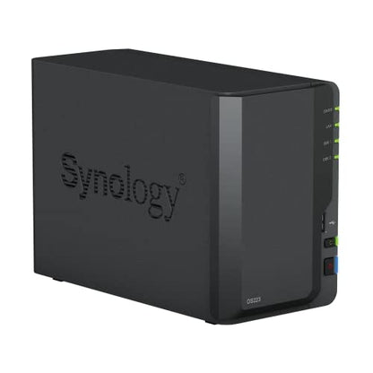 Synology 24TB DS223 DiskStation NAS Device - Realtek RTD1619B Quad-Core, 2GB RAM, 1x RJ-45 1GbE LAN-Port