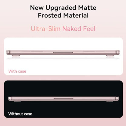 EooCoo MacBook Neo Case 13 inch Model A3404, Blush Clear, Anti-Crack, Scratch Resistant Hard Shell