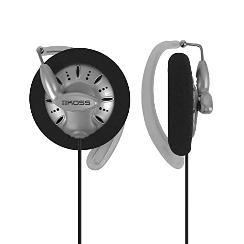 Koss KSC75 On-Ear Clip Headphones, Wired, 4ft Cord, 15Hz-25kHz Frequency Response, Single Unit, White/Gray