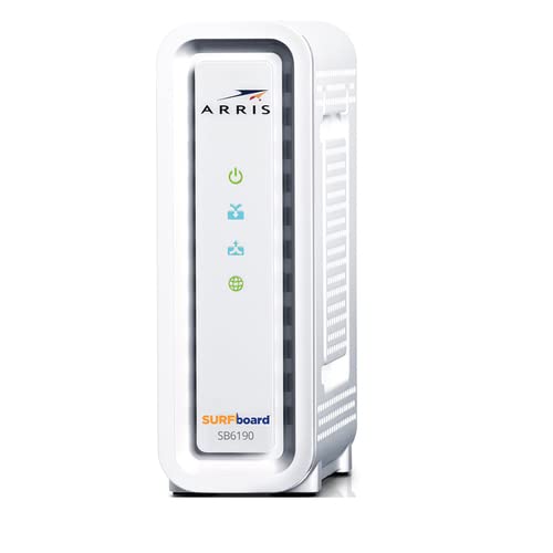 ARRIS 1-Port SB6190 Cable Modem, 960 Mbps Downstream/Upstream Rate, Ethernet Connectivity, White