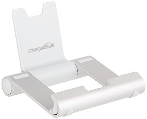 Amazon Basics Portable Stand for Tablets and Phones, Model L6LSH001-CS-R, Adjustable Length, Silver