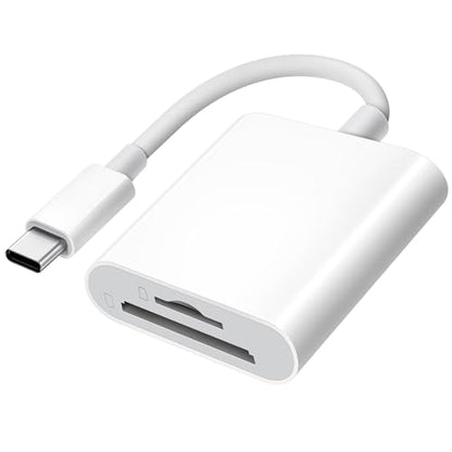 xdgeLoad USB-C 2 Slot SD Card Reader 480 Mbps Compact Adapter for SD/MicroSD Compatible with iPhone/iPad/Mac