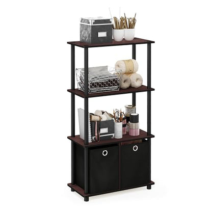 Furinno 4-Tier NW889DC/BK Storage Rack Freestanding Indoor Multipurpose Display Shelf