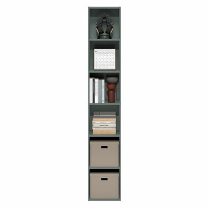Furinno 6-Tier 24009SG Height 71.0 inches Width 12.1 inches Depth 9.4 inches Rectangular Open Shelving Floor Mount Bookcase