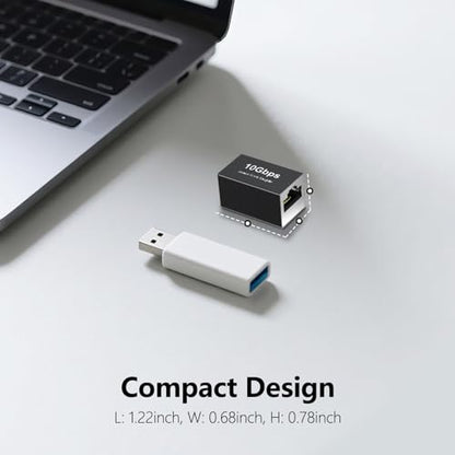 Jadaol 10Gbps RJ45 Coupler Coupler-1P-Black Inline Ethernet Extender Cat8/Cat7/Cat6a/Cat6