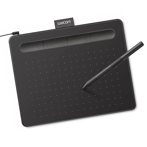 Wacom Intuos Small CTL4100 Graphics Tablet, 4096 Levels, USB-A, Without Bluetooth, Black