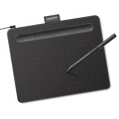 Wacom Intuos Small CTL4100 Graphics Tablet, 4096 Levels, USB-A, Without Bluetooth, Black