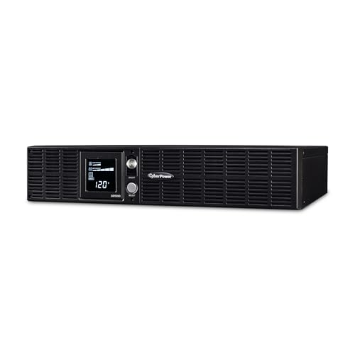 CyberPower 900W OR1500LCDRT2U UPS System with 8 Outlets, Metal, Black