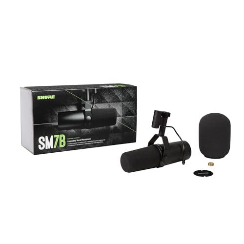 Shure SM7B Dynamic Microphone 1 Channel Unidirectional XLR 150 Ohms