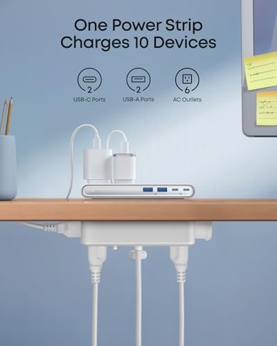 Anker 10 Outlet Power Strip with Surge Protection A9196 240V 291mA 70W Black