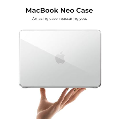 EooCoo MacBook Neo Case 13 Inch A3404 A18 Pro Chip Crystal Clear Hard Shell with Keyboard Cover & Screen Protector