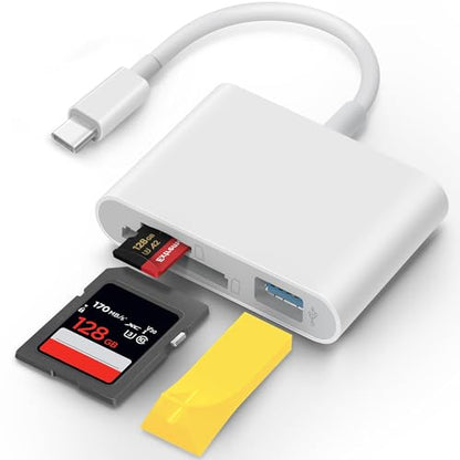 MujuDoler 3-in-1 USB Card Reader Model C4-C for SD/MicroSD with USB Type-A and USB Type-C Ports
