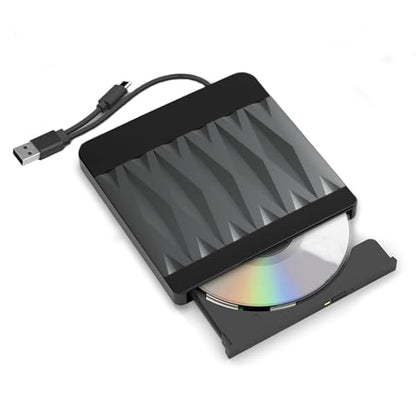 gingo 1.85" x 1.85" x 0.82" Diamond DVDR3 USB 3.0 Type-A & Type-C External CD/DVD Drive